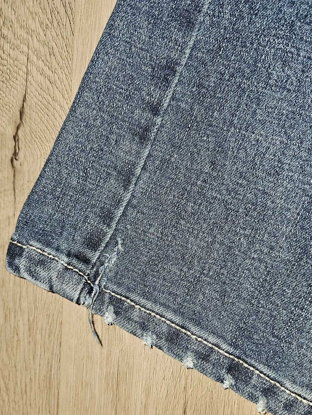Men's Straight Dark Blue Denim Jeans with Back Pocket Detail